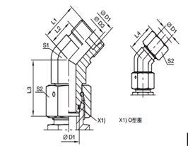 EV 45度組合接頭、PARKER卡套接頭、PARKER接頭